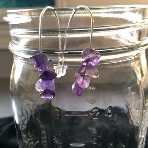 🛍Amethyst Stone Upside-down Hoop Earrings